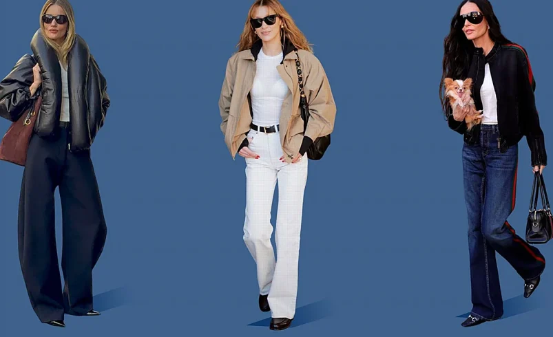 Los pantalones de moda son los ‘barrel’ de Rosie Huntington y los rectos algo ‘flare’ de Demi Moore