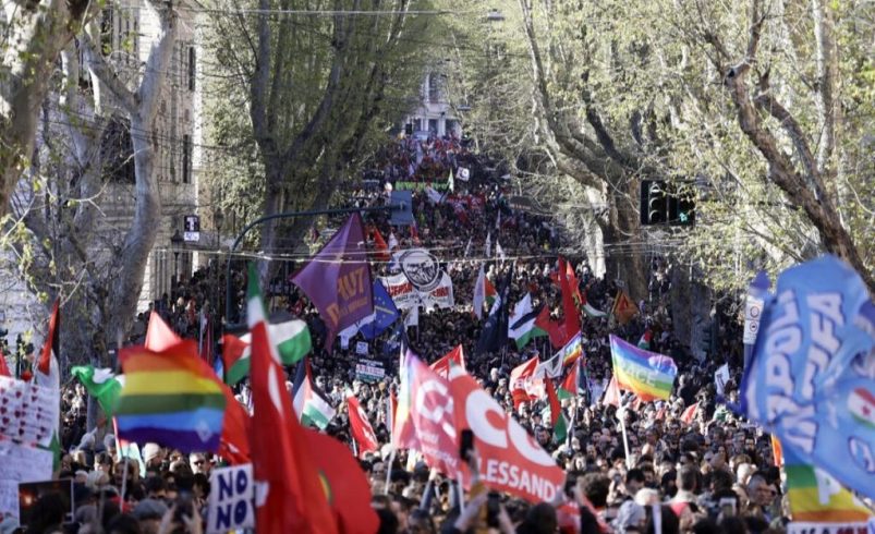 Manifestación contra las guerras inundó las calles de Roma