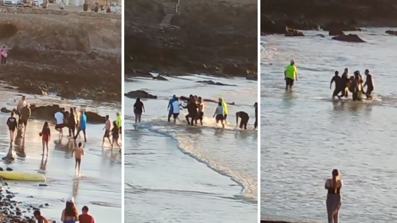 Hombre sacrifica su vida por salvar a cuatro niños que eran arrastrados por el mar | VIDEO