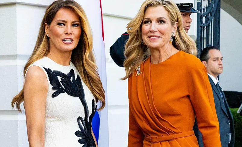 Melania Trump y Máxima de Holanda, duelo de colores en la Casa Blanca