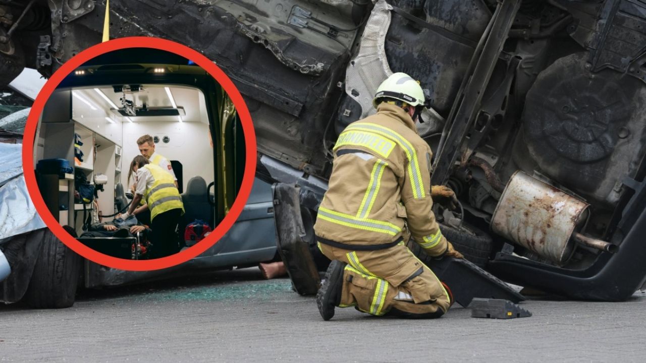México – Puebla: Pasajero queda prensado tras subir a una combi y ser impactado por un camión