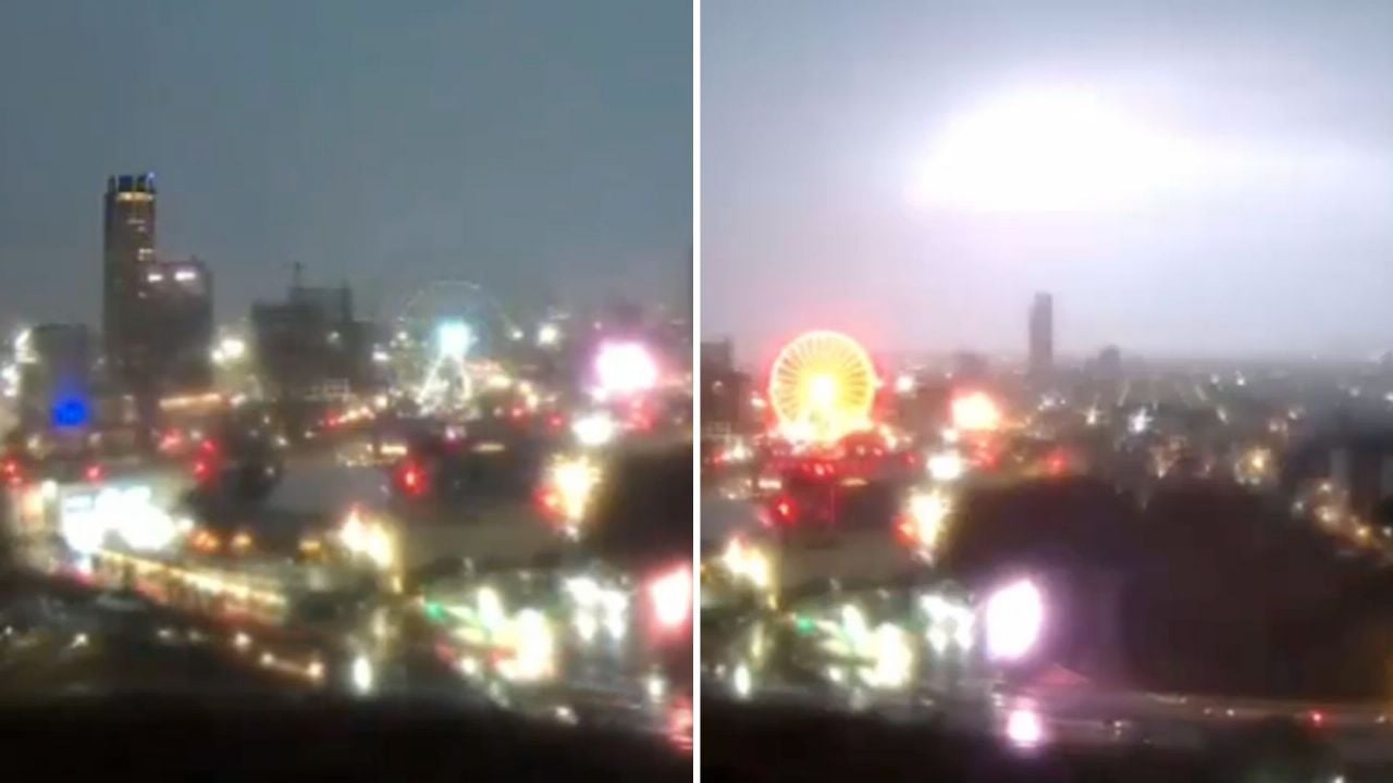 Relámpago ilumina por completo el cielo de Puebla durante fuerte tormenta | VIDEO