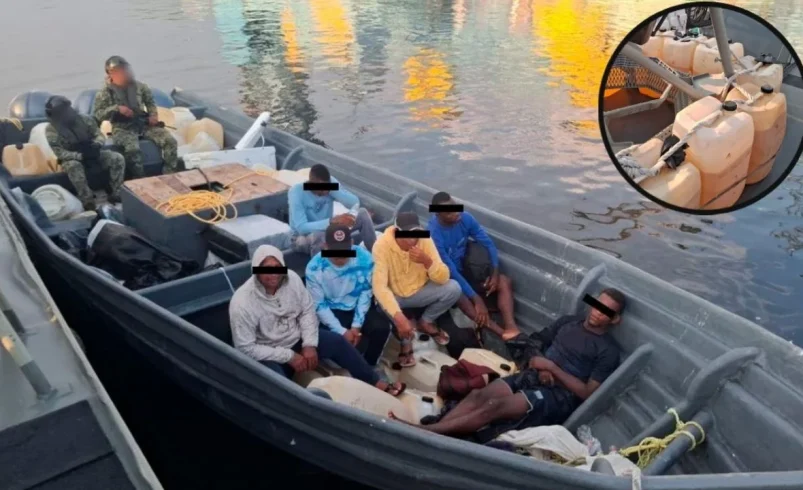 Semar asegura una tonelada de cocaína y detiene a seis personas frente a costas de Chiapas.