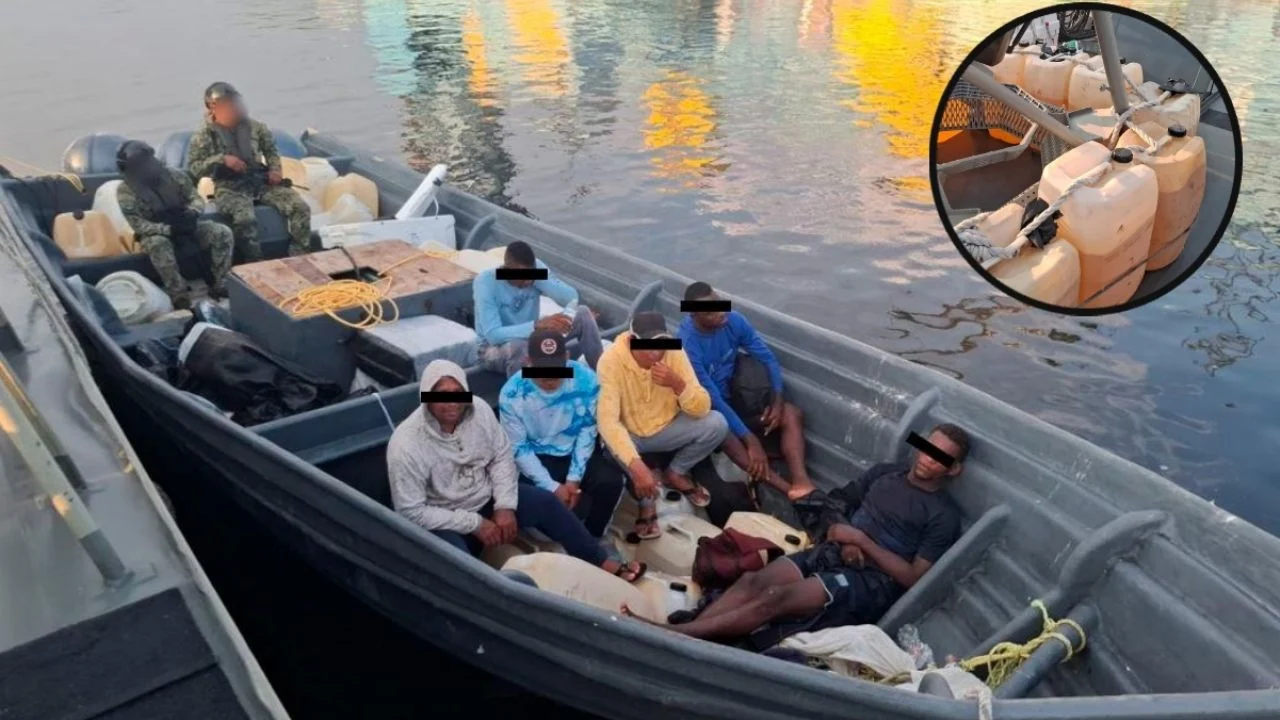 Semar asegura una tonelada de cocaína y detiene a seis personas frente a costas de Chiapas.