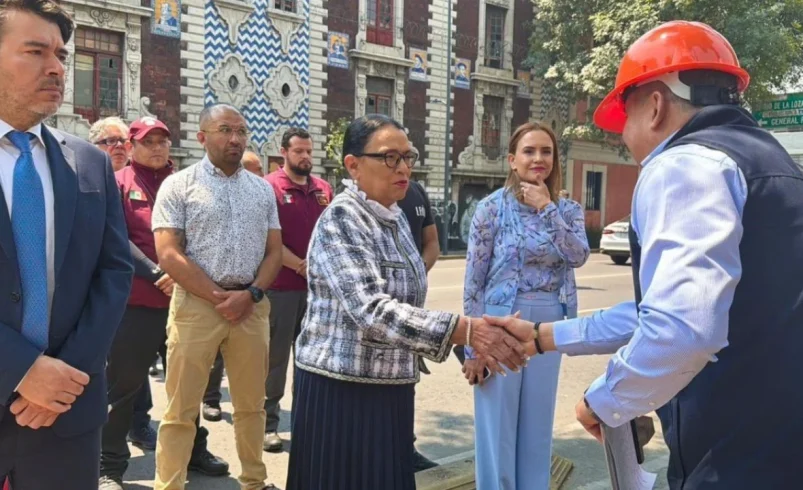 Rosa Icela Rodríguez y personal de Segob participan en el Primer Simulacro Nacional 2026