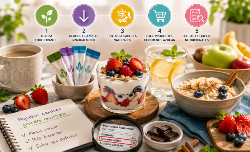 5 formas de reducir el azúcar sin sacrificar el sabor en tu alimentación diaria